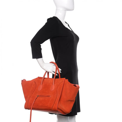 Celine Suede Medium Phantom Luggage Bright Orange 2 of 17