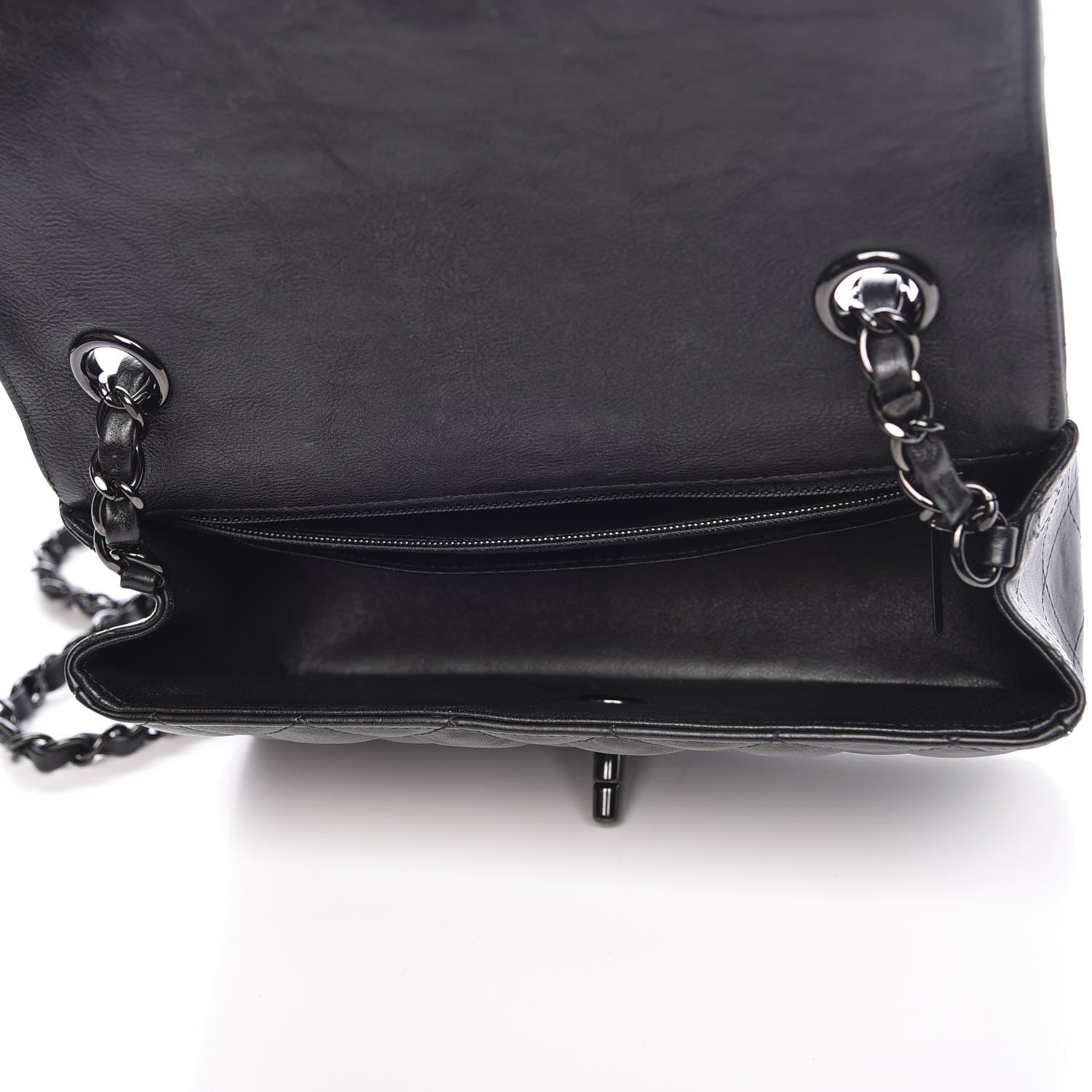 Chanel Crumpled Calfskin Quilted Mini Rectangular Flap So Black 5 of 8