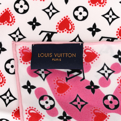 Louis Vuitton Silk I LV U Square 45 Scarf Pink White 3 of 3