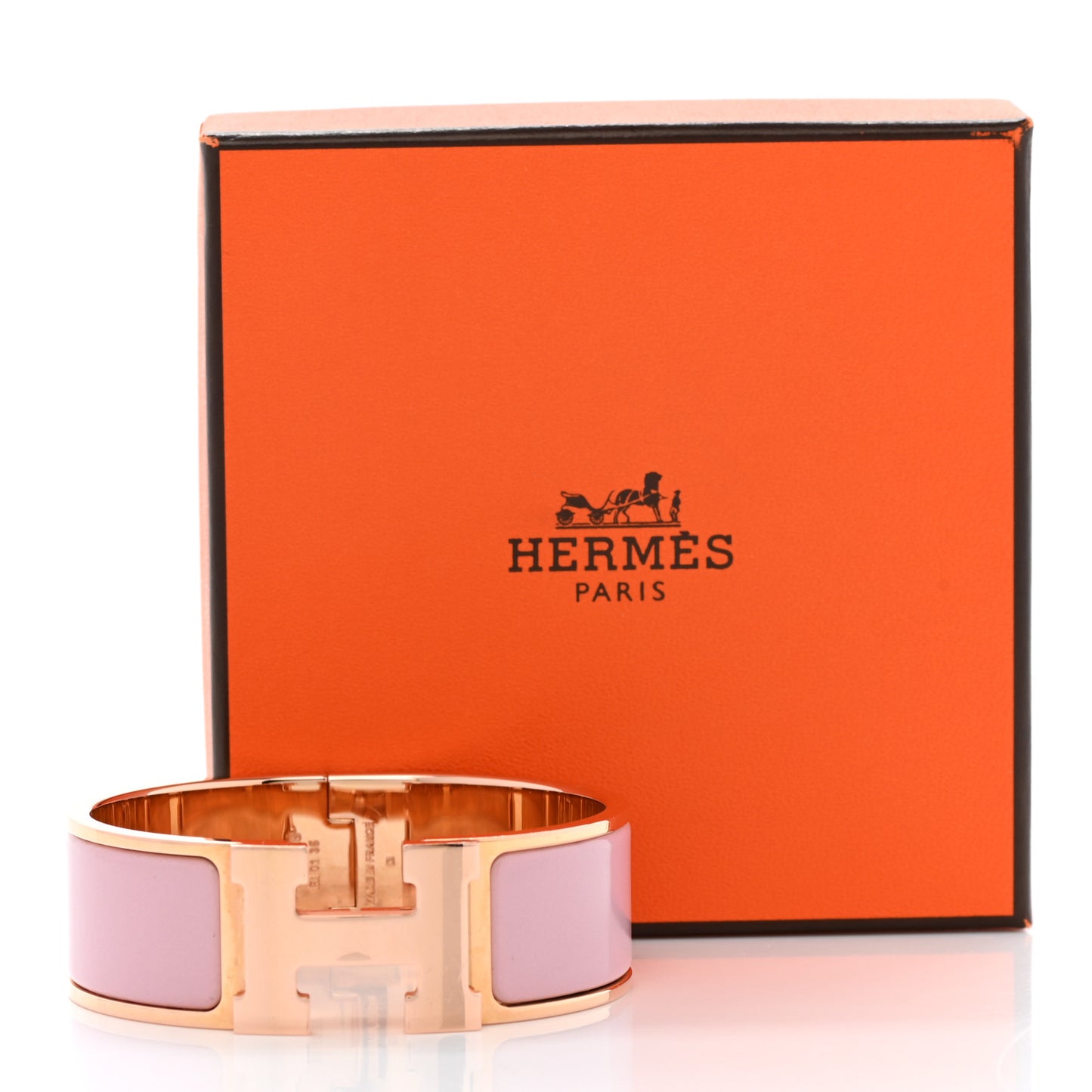 Enamel Wide Clic Clac H Bracelet PM Rose Dragee