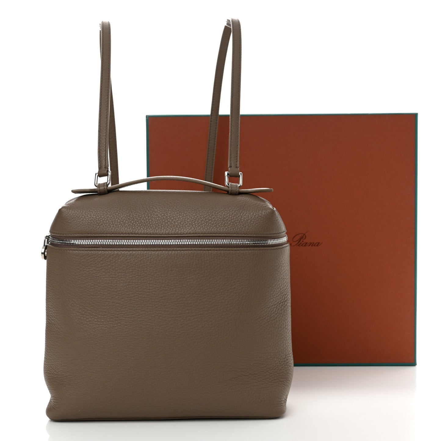 Grained Calfskin Extra Pocket L23.5 Backpack Warm Mastic