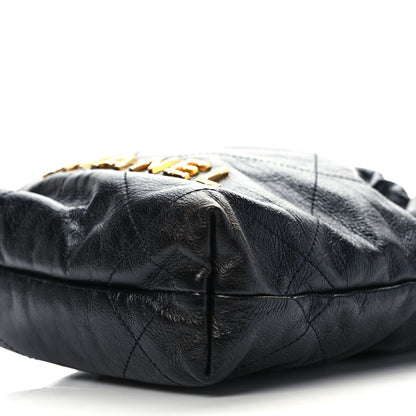 Chanel Shiny Crumpled Calfskin Quilted Pearl Mini Chanel 22 Black 9 of 9