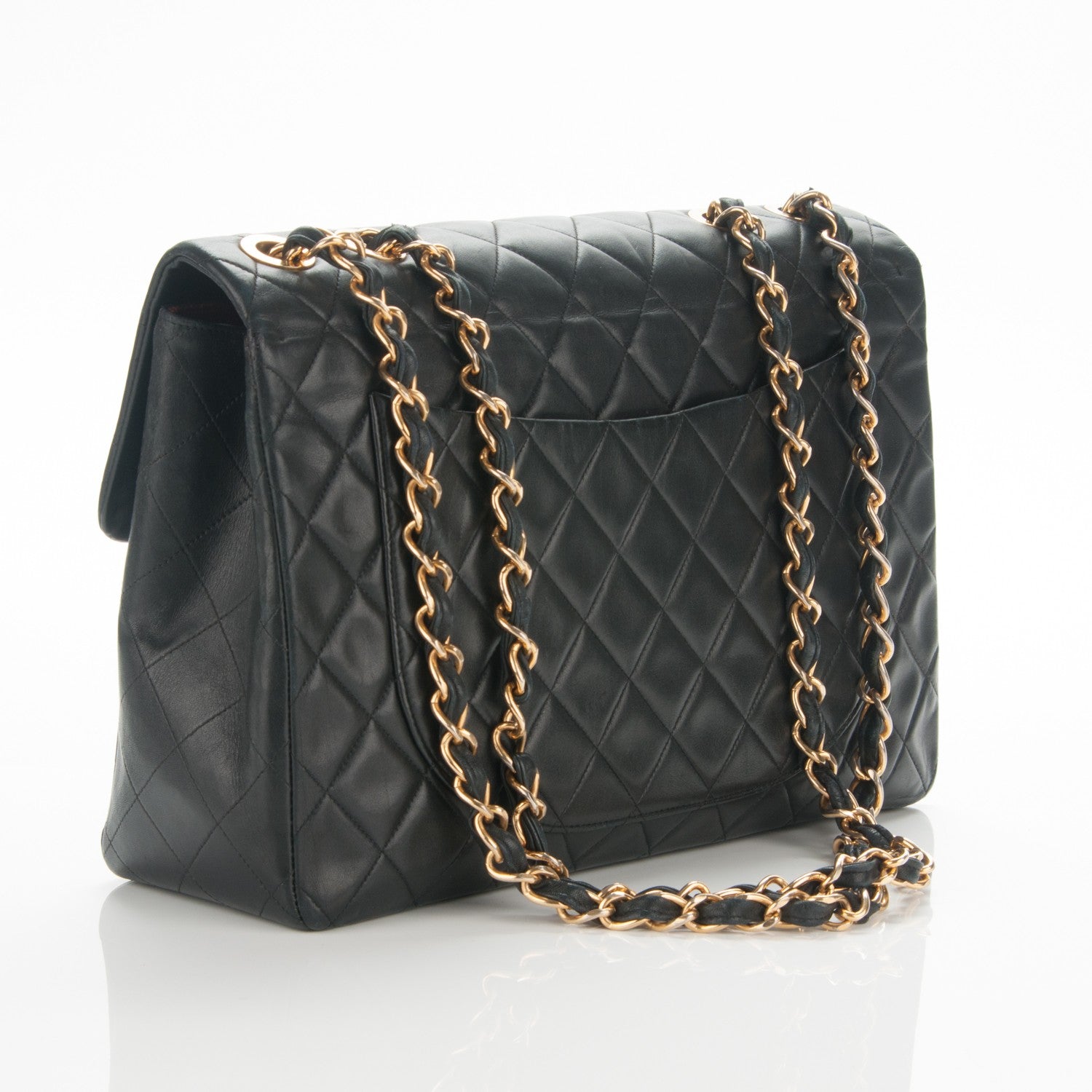 Chanel Lambskin Quilted XL Jumbo Single Flap Black 3 of 8