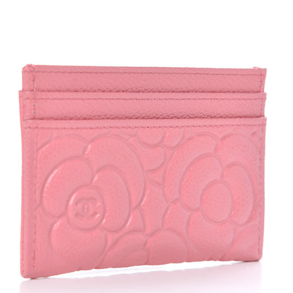 Chanel Caviar Camellia Embossed Card Holder Pink 3 of 8