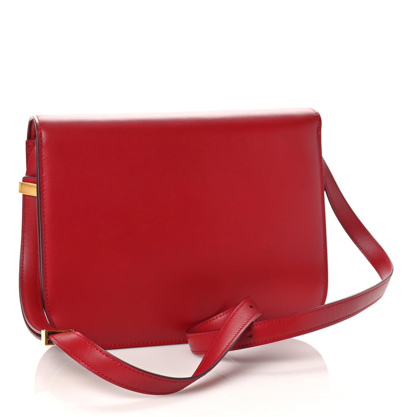 Box Calfskin Medium Classic Box Flap Bag Red