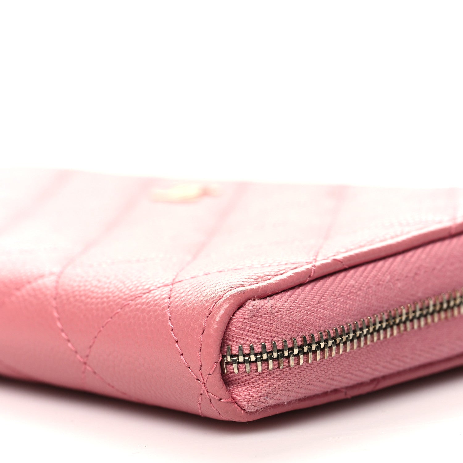 Chanel Caviar Quilted Zip Around Wallet Pink 11 of 13