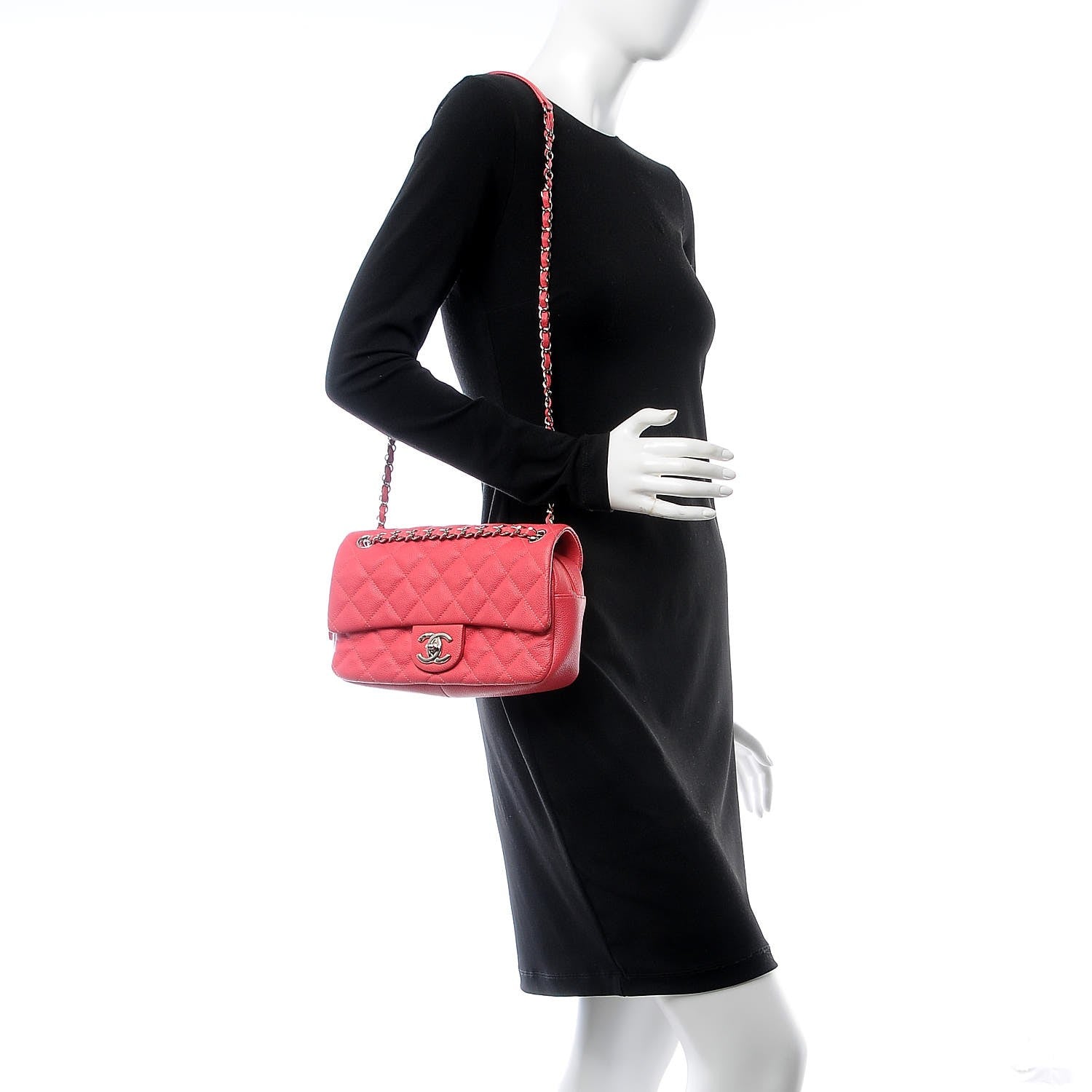 Chanel Caviar Quilted Medium Easy Flap Coral 2 of 7