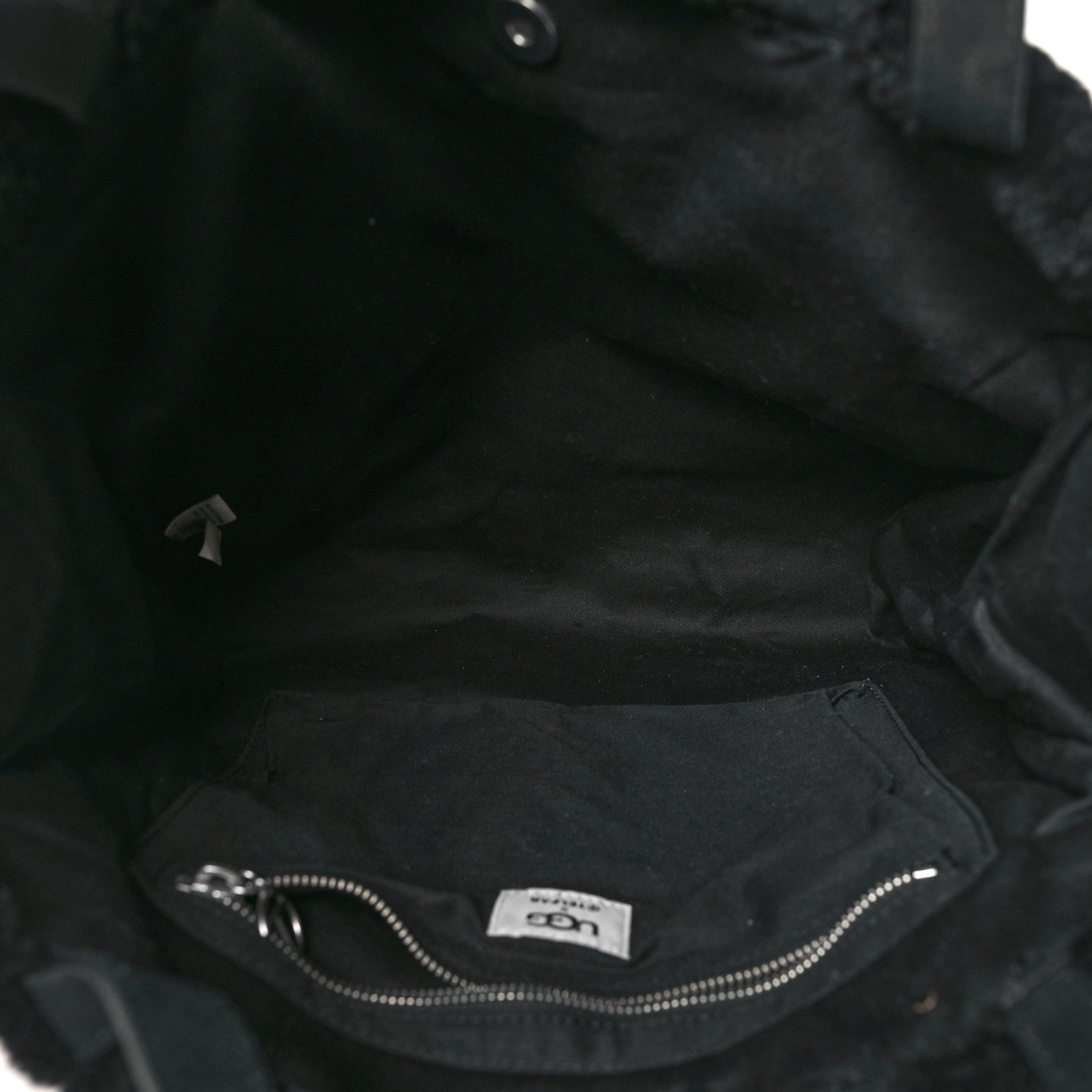 Telfar X UGG Suede Shearling Medium Shopping Bag Raw Black 5 of 10