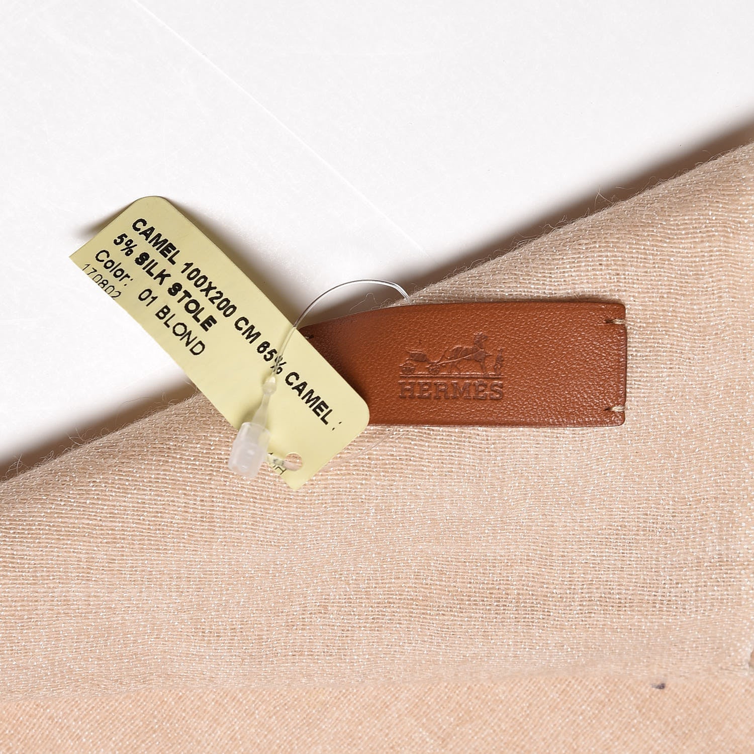 Hermes Camel Silk Stole Blond 4 of 6