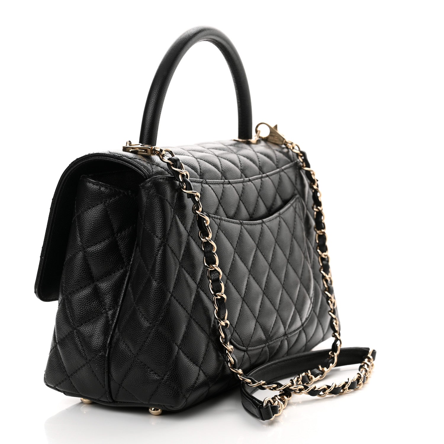 Chanel Caviar Quilted Small Coco Handle Flap Black 3 of 11