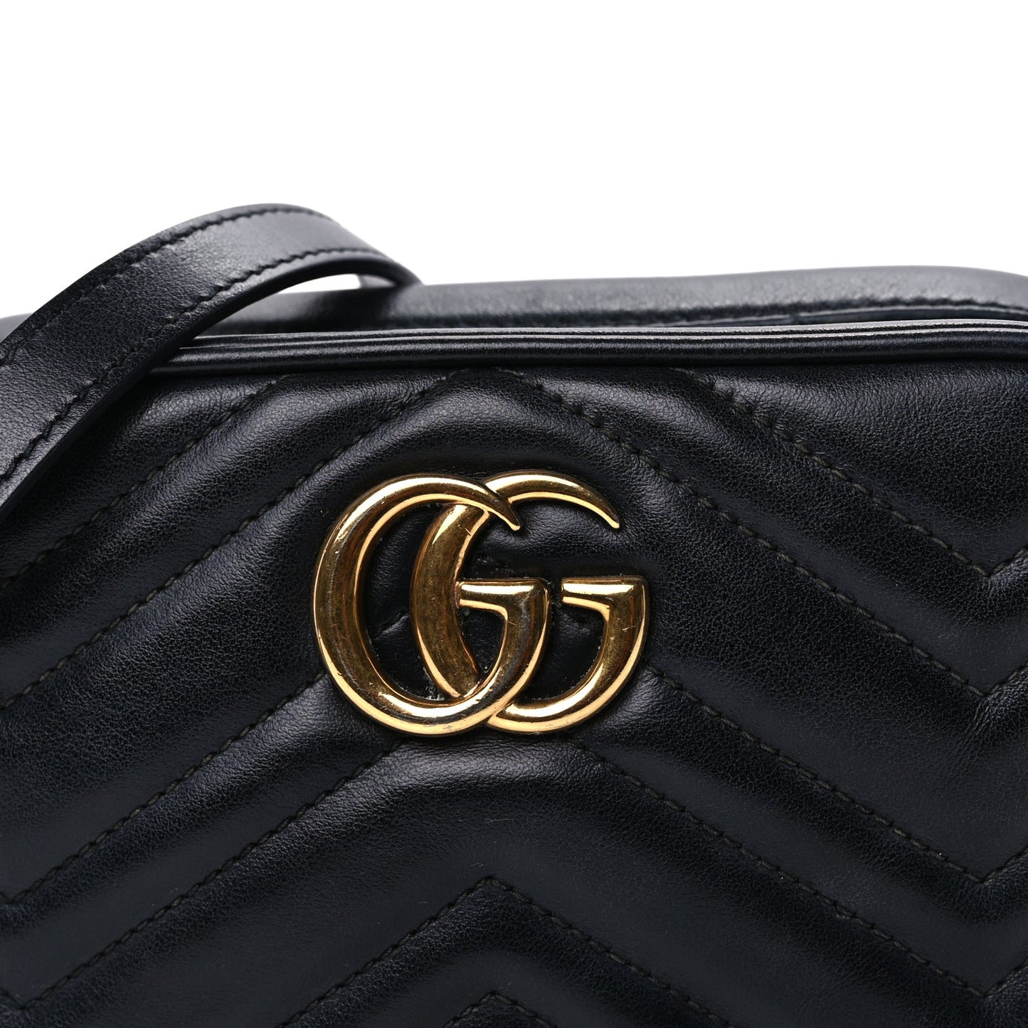 Calfskin Matelasse Mini GG Marmont Chain Shoulder Bag  Black