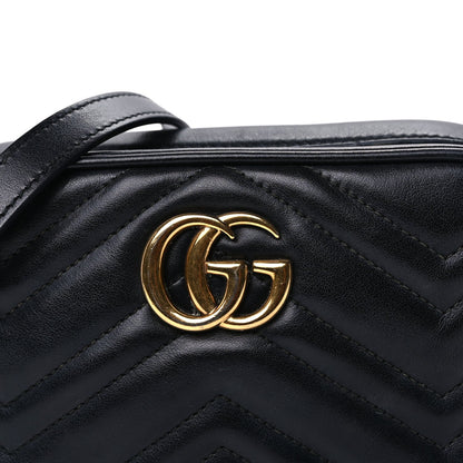Gucci Calfskin Matelasse Mini GG Marmont Chain Shoulder Bag  Black 6 of 7