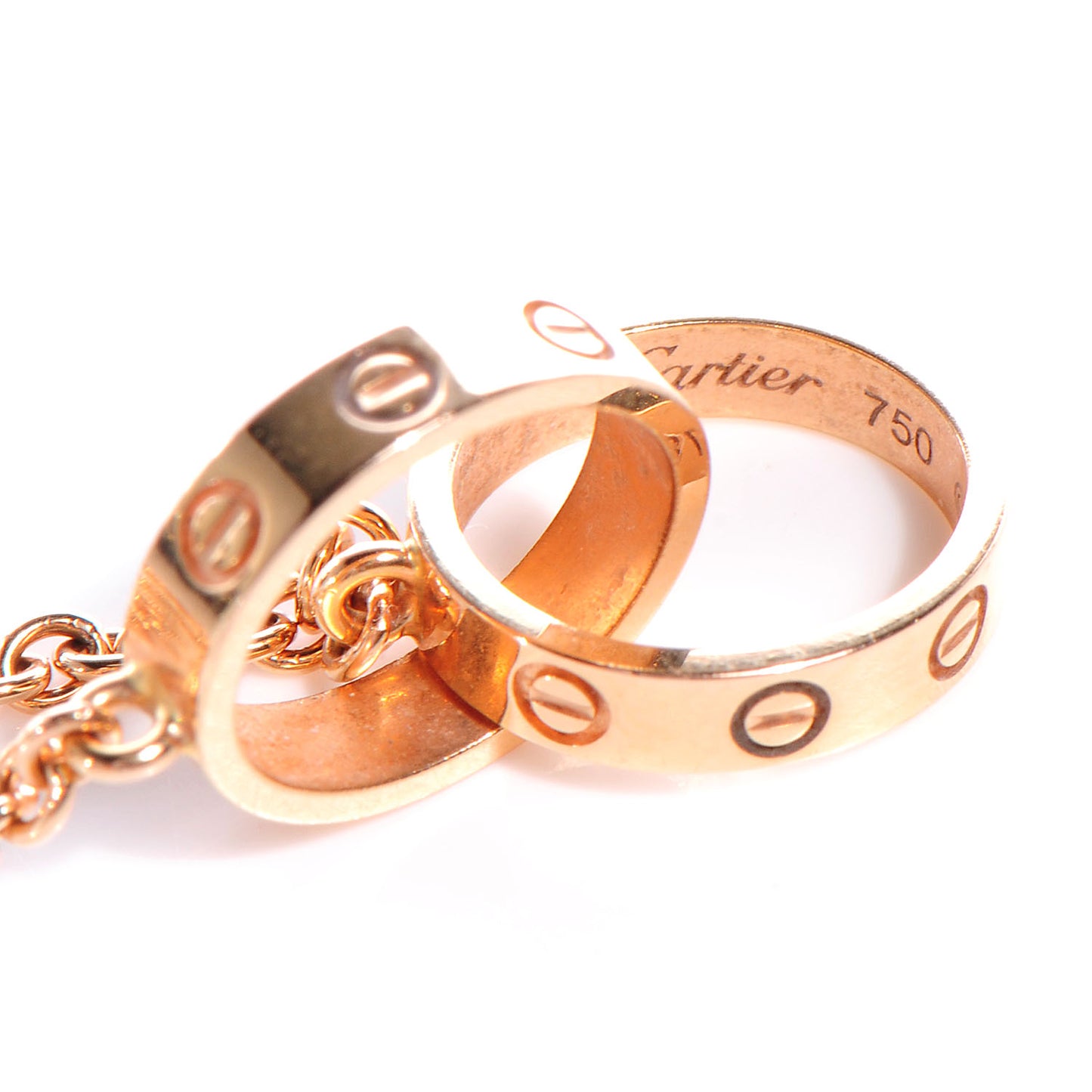 18K Pink Gold Interlocking LOVE Necklace