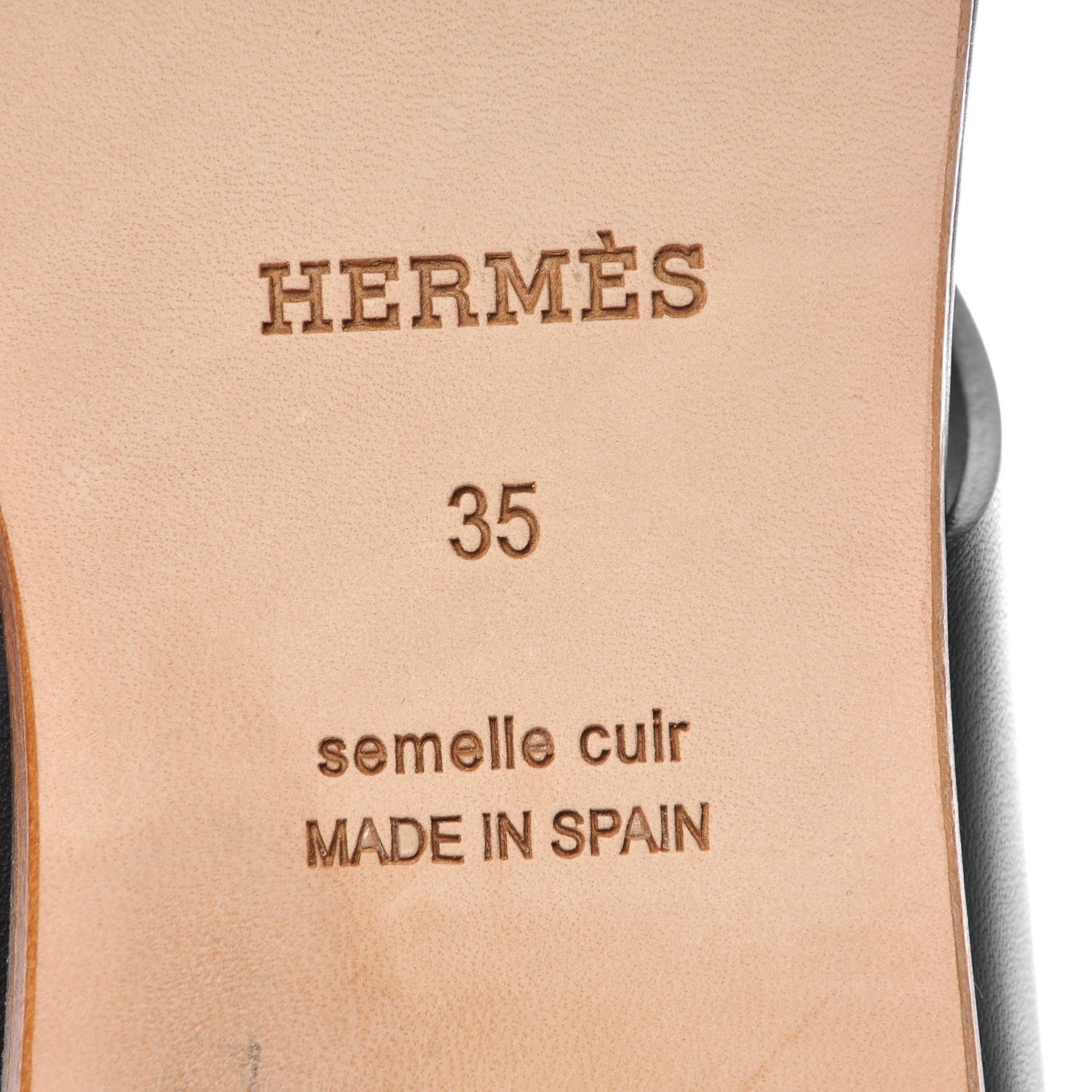 Hermes Calfskin Kola Sandals 35 Black 8 of 11