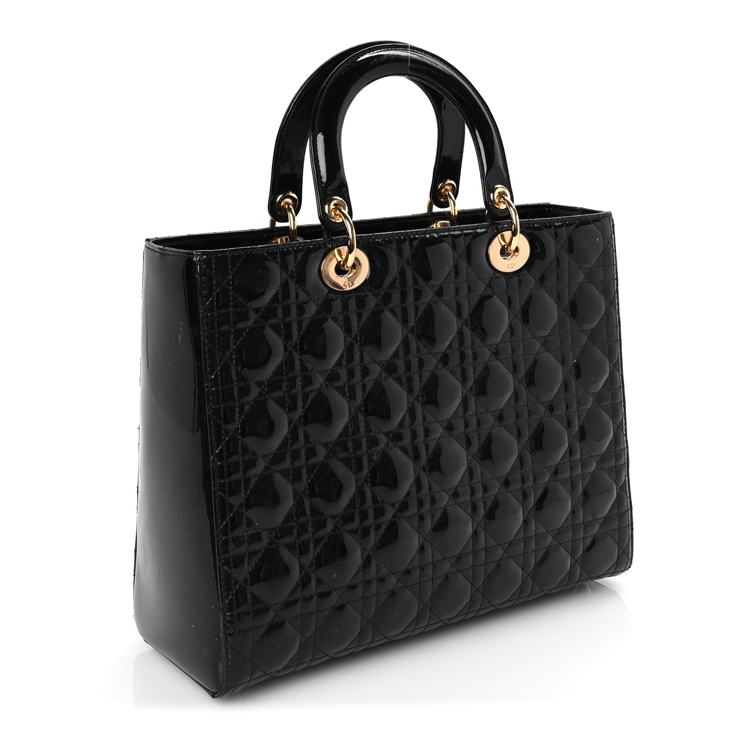 Christian Dior Patent Cannage Large Lady Dior Black 2 of 7