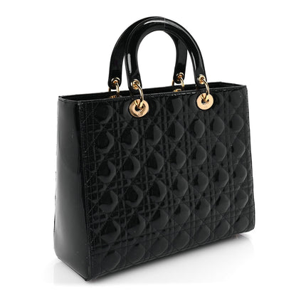 Christian Dior Patent Cannage Large Lady Dior Black 2 of 7