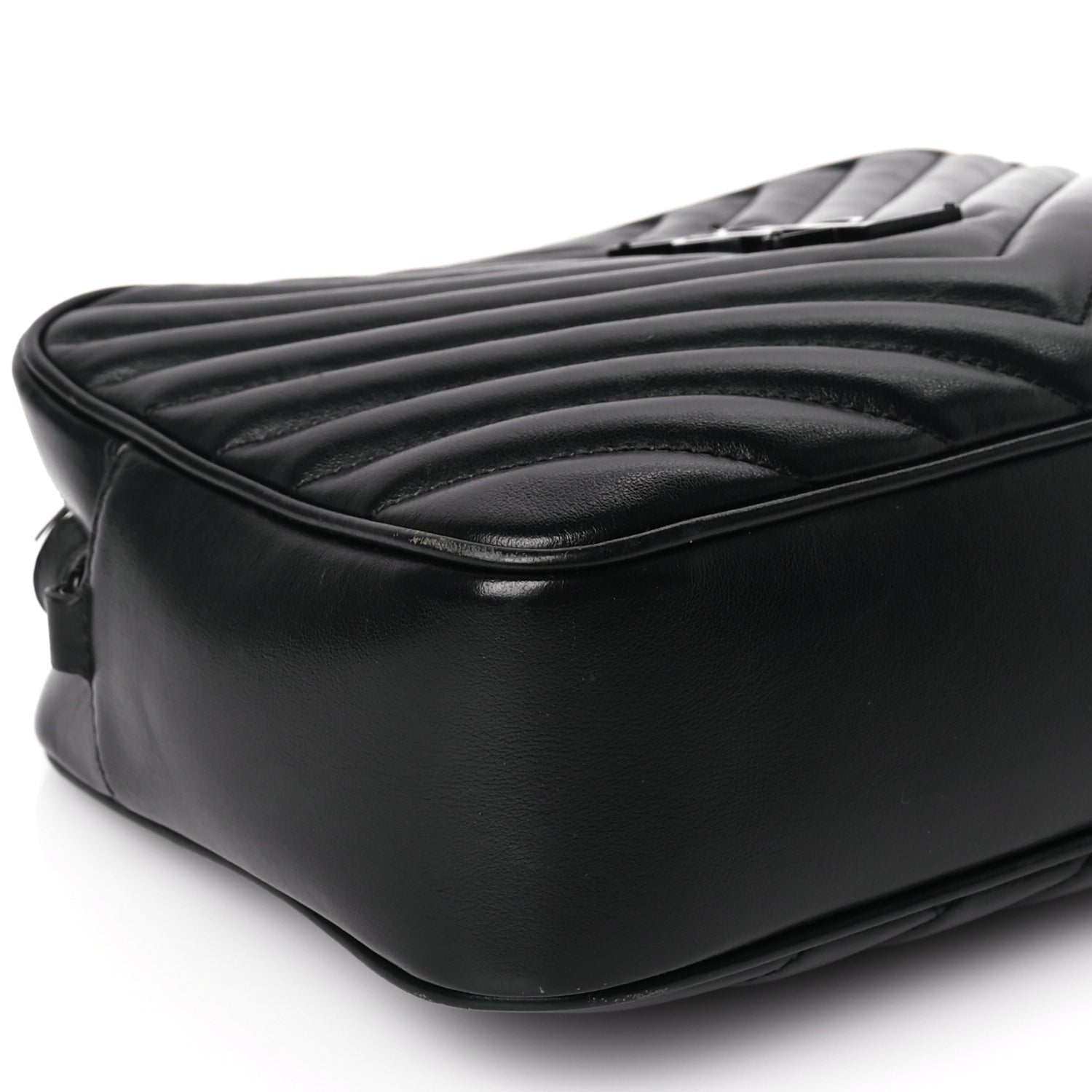 Saint Laurent Calfskin Matelasse Monogram Monochrome Lou Camera Bag Black 7 of 8