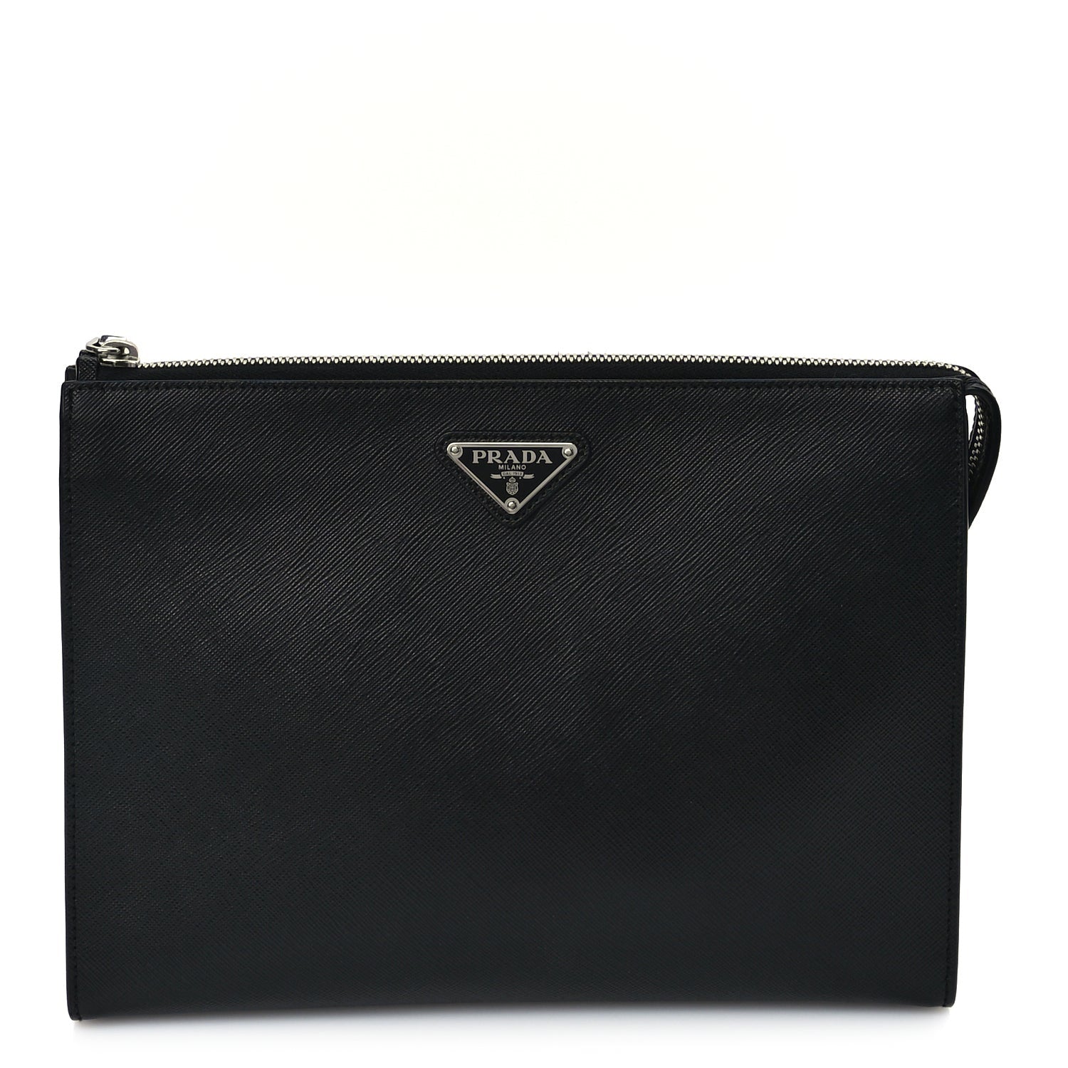Prada Saffiano Pouch Wristlet Black 1 of 7