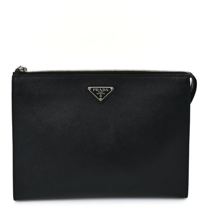 Prada Saffiano Pouch Wristlet Black 1 of 7