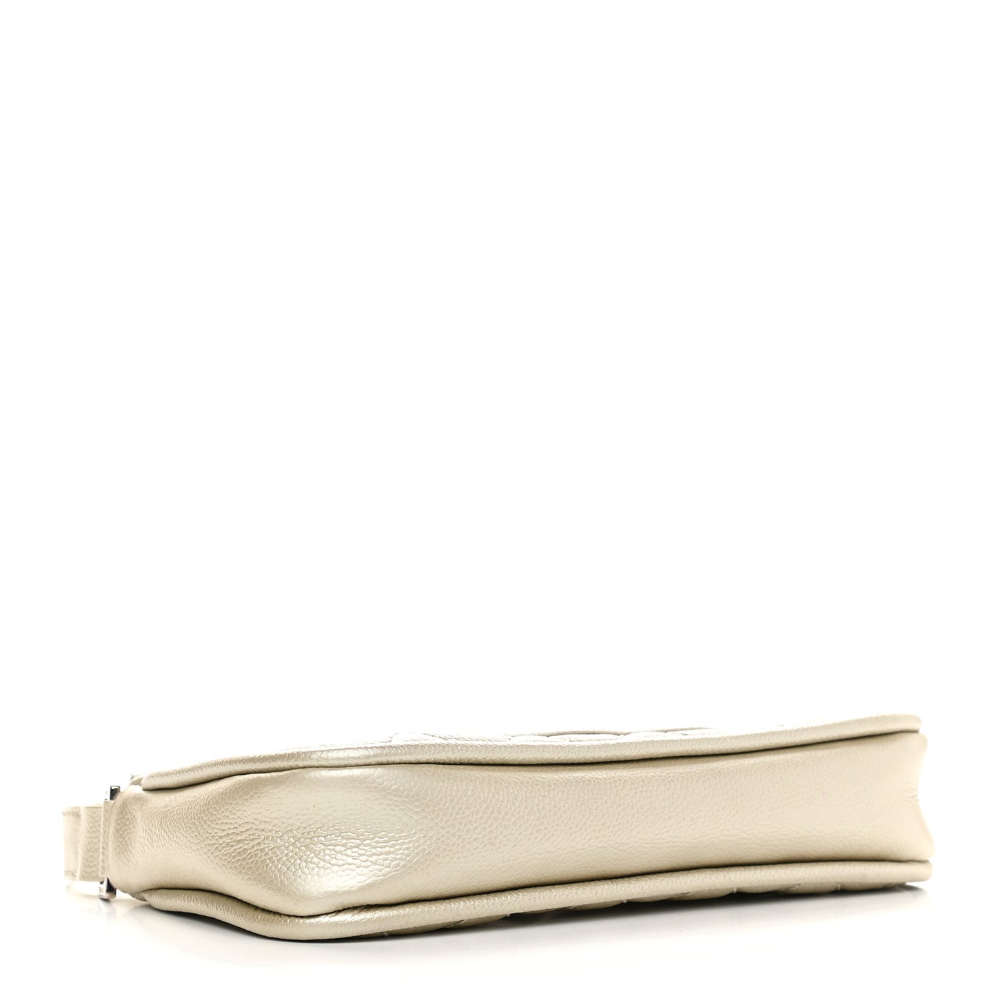 Metallic Caviar Quilted Timeless CC Shoulder Bag Gold