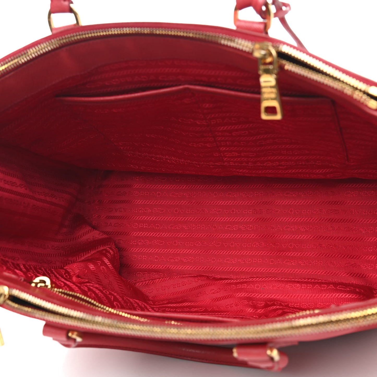 Saffiano Large Galleria Double Zip Tote Fuoco