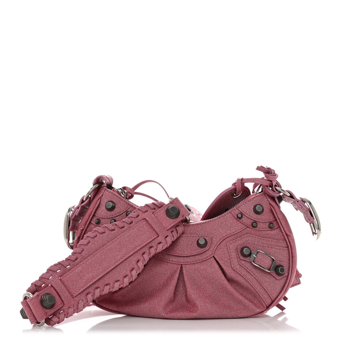 Sparkling Fabric Le Cagole Shoulder Bag XS Sweet Pink