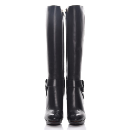 Louis Vuitton Calfskin Belted High Boots 36 Black 2 of 9