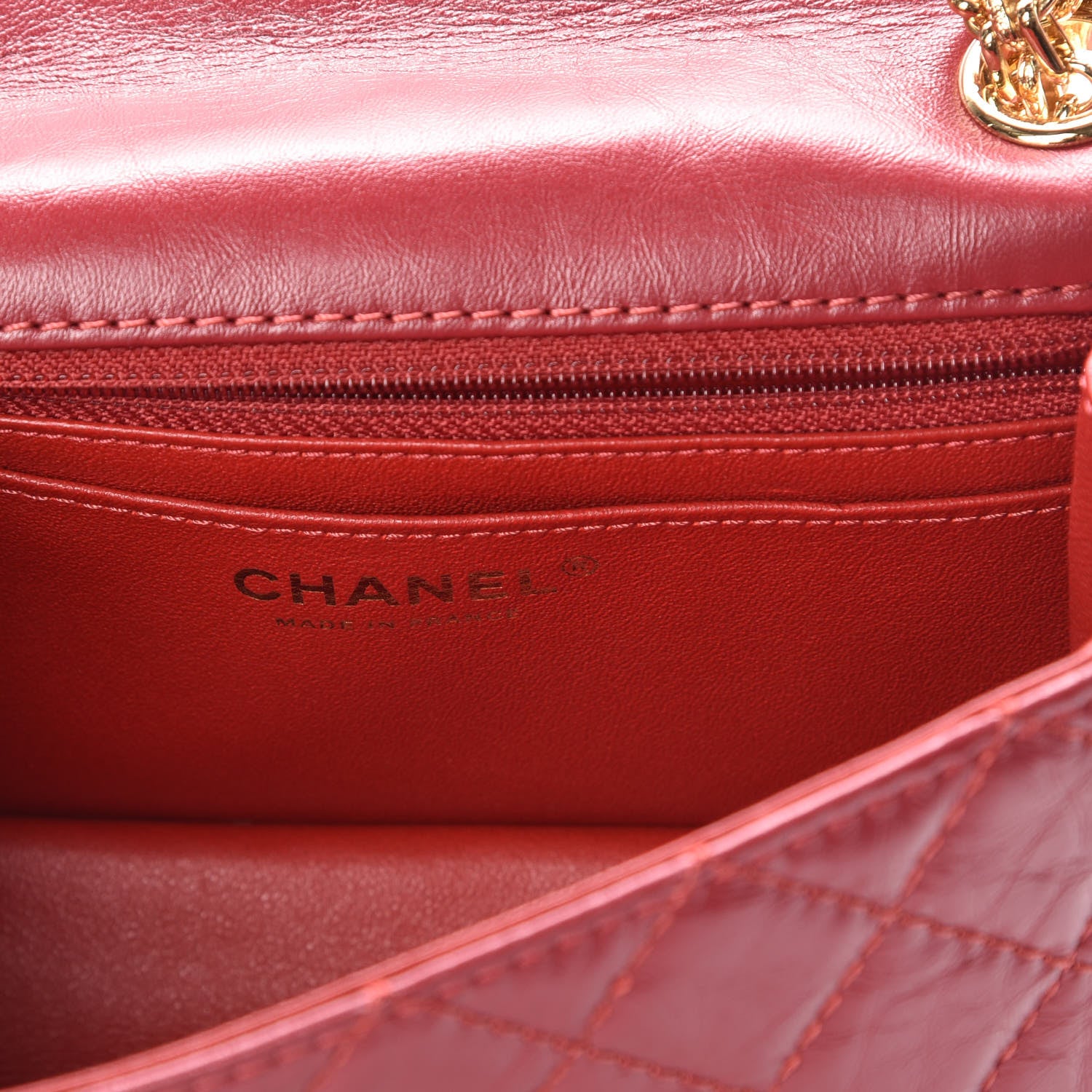 Chanel Aged Calfskin Quilted 2.55 Reissue Mini Flap Red 6 of 10