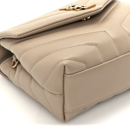 Saint Laurent Calfskin Y Quilted Monogram Toy Loulou Crossbody Bag Dark Beige 7 of 8