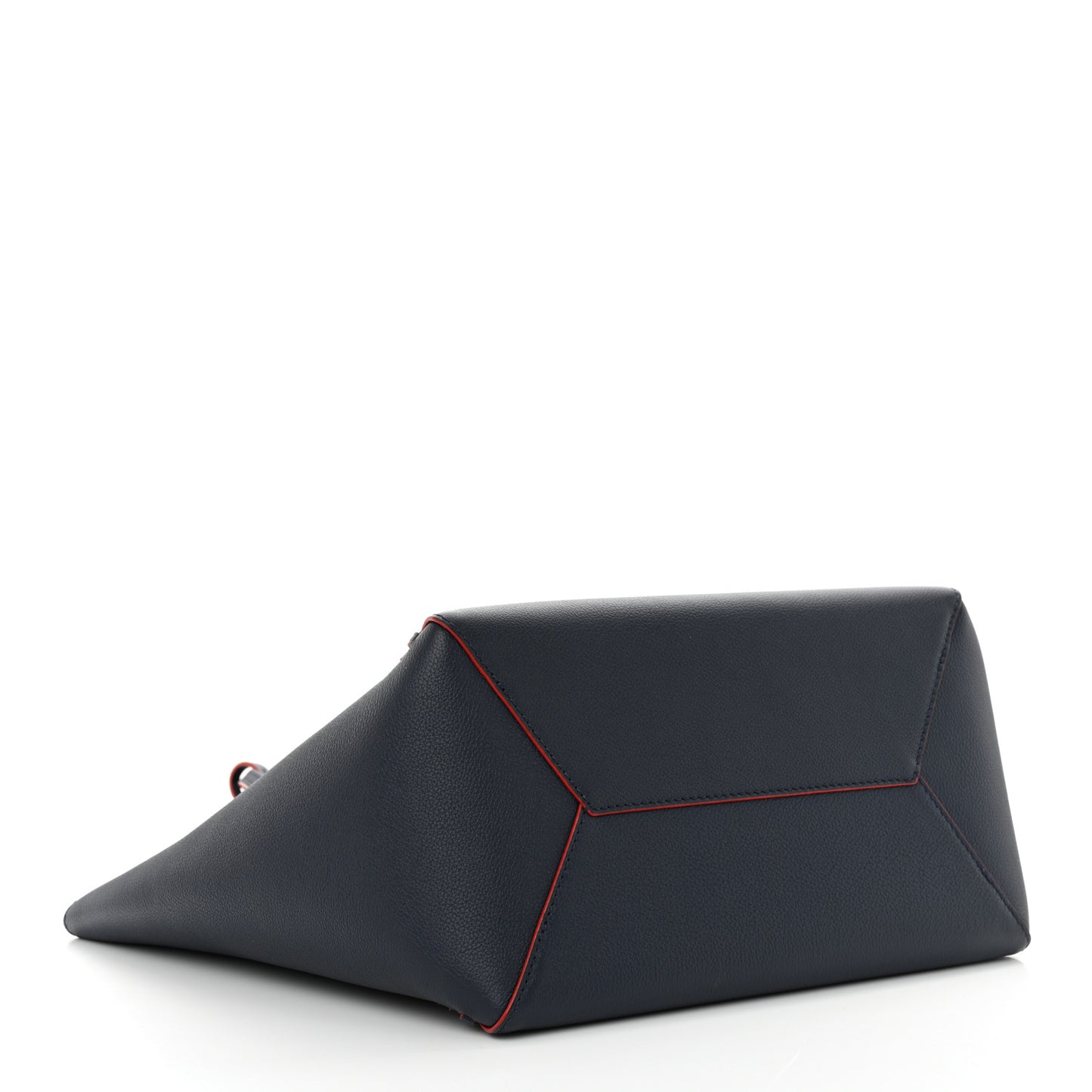 Calfskin Braided Lockme Cabas Marine Rouge