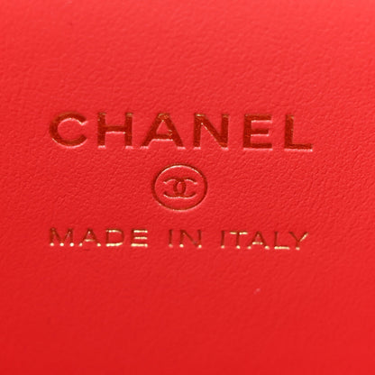 Chanel Caviar Quilted Mini Vanity Case With Chain Red 6 of 7