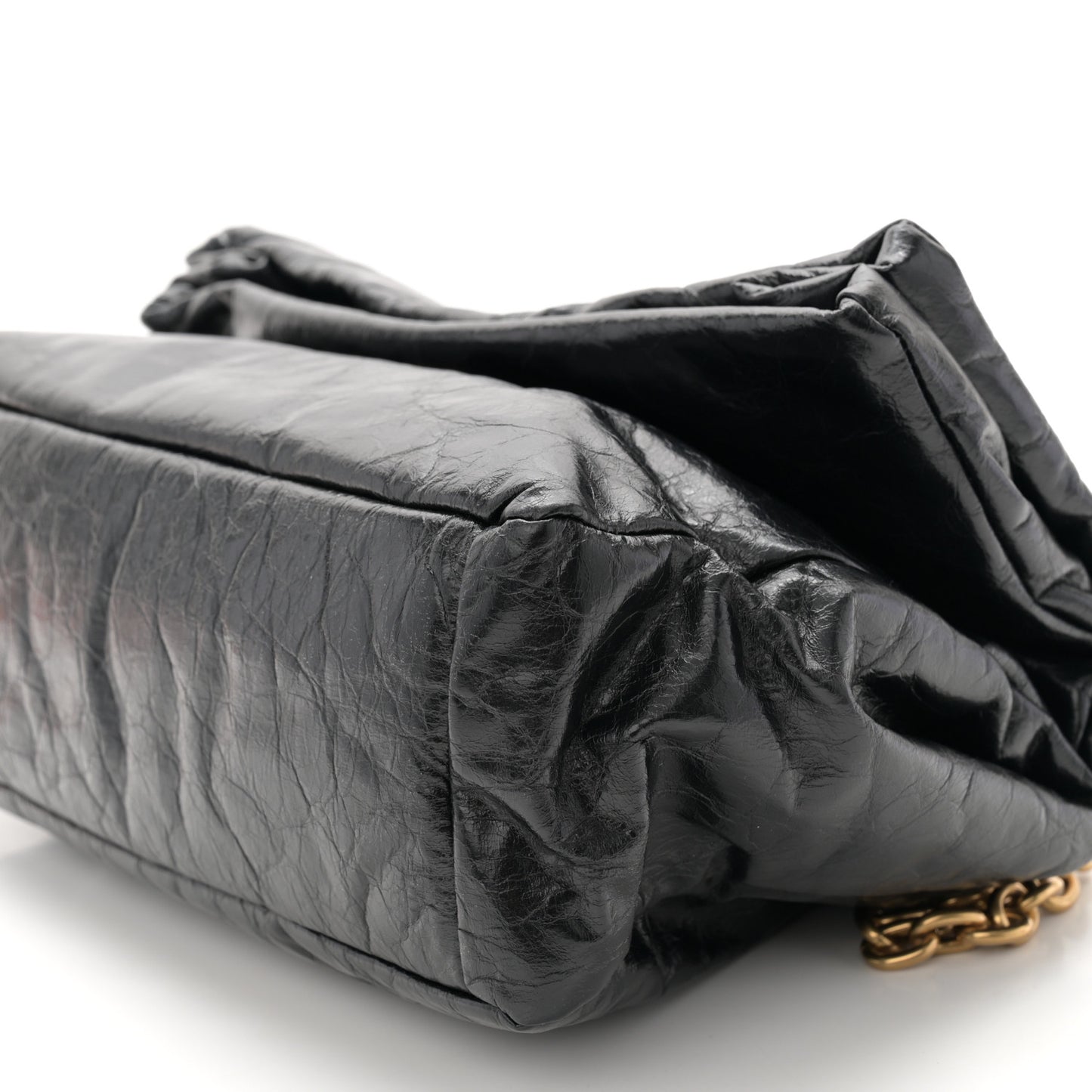 Arena Calfskin Small Monaco Chain Shoulder Bag Black
