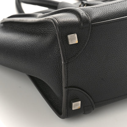 Celine Drummed Calfskin Micro Luggage Black 8 of 9