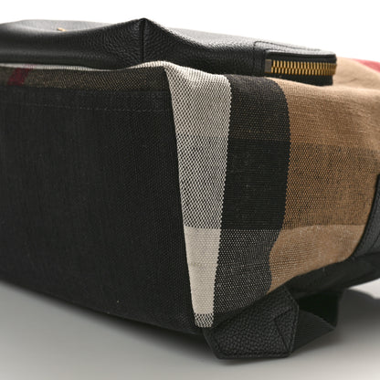 Burberry Mega Check Calfskin Abbeydale Simple Backpack Black Camel 8 of 9