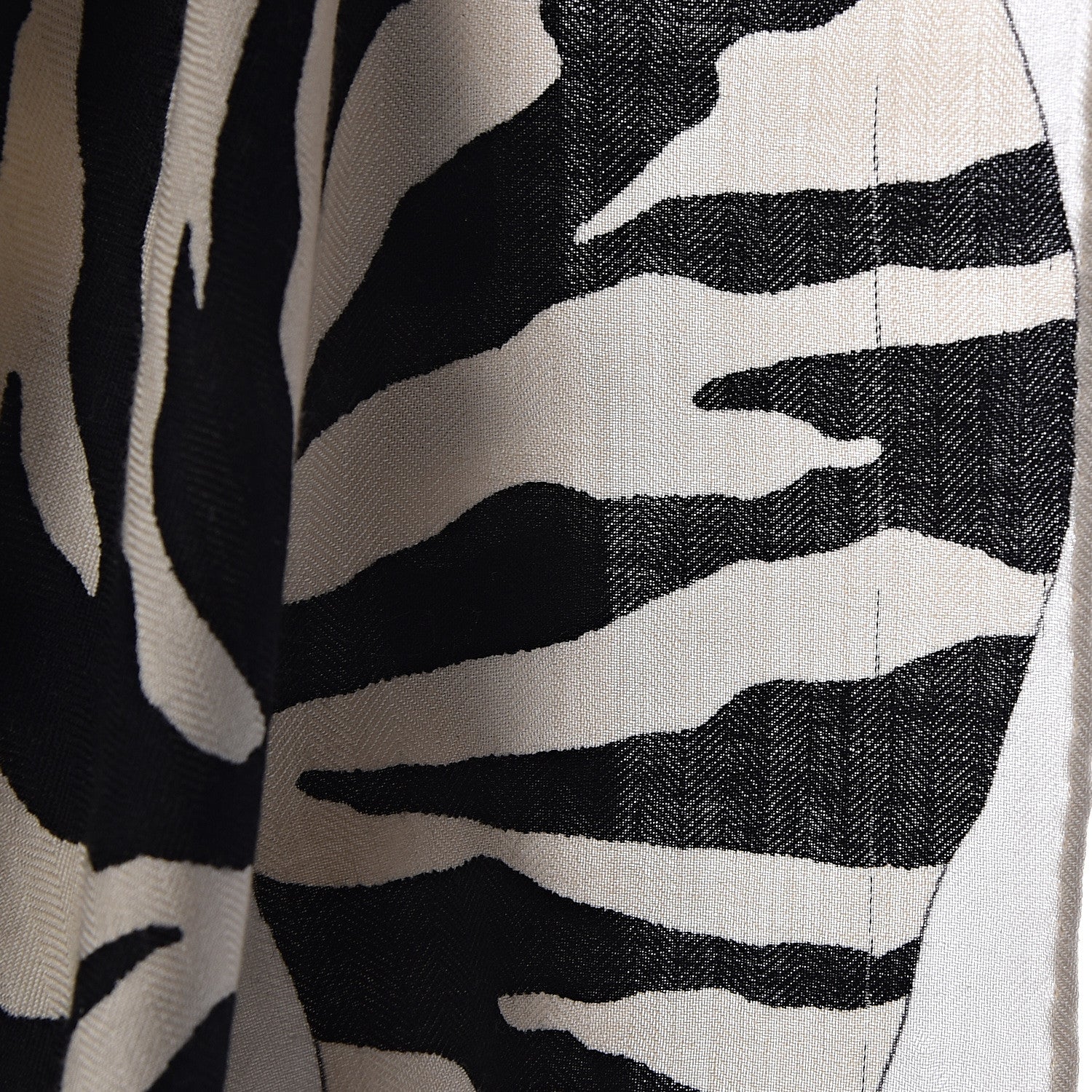 Hermes Cashmere Silk Zebra Pegasus Shawl 140 White Black Naturel 8 of 9