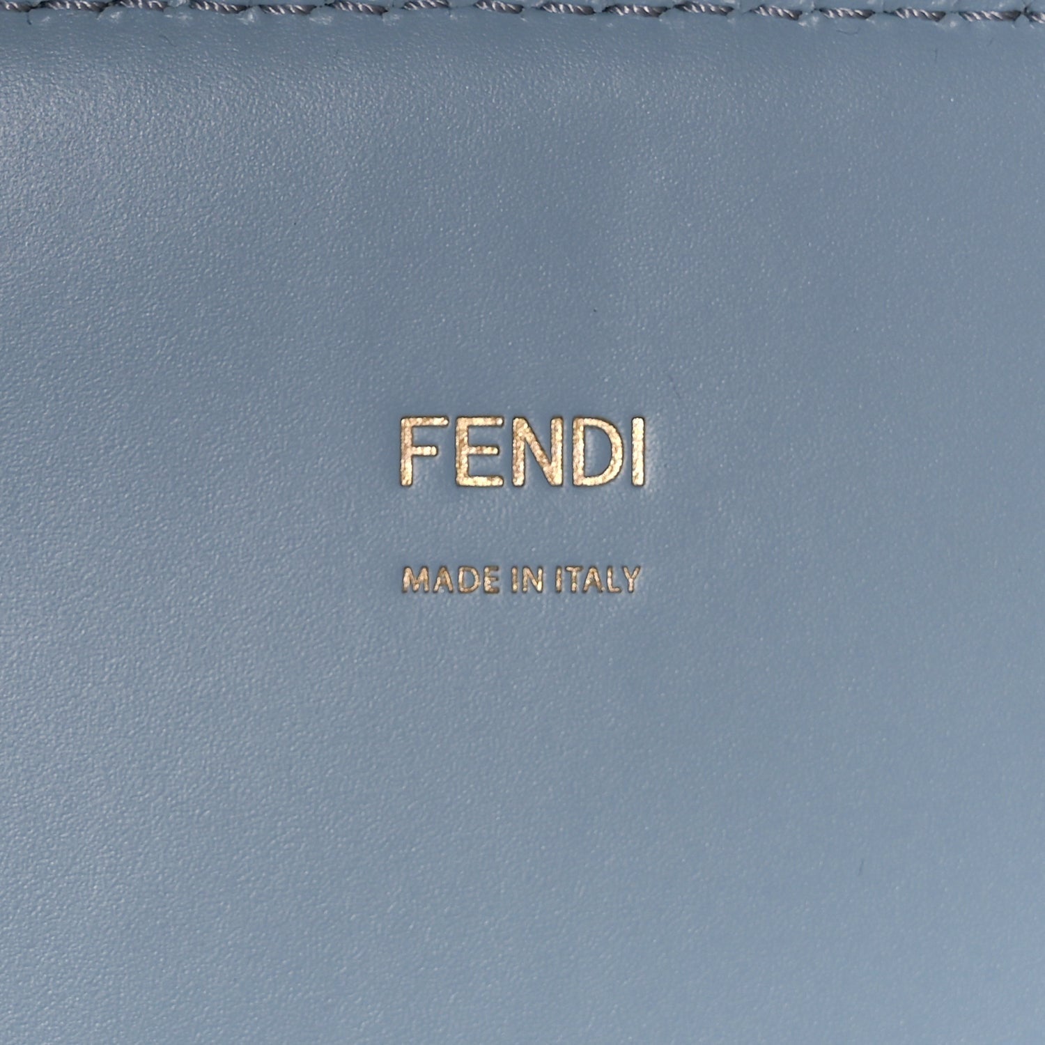 Fendi Vitello King Plexiglass Logo Embossed Medium  Sunshine Shopper Tote Azzurro Baby 5 of 8