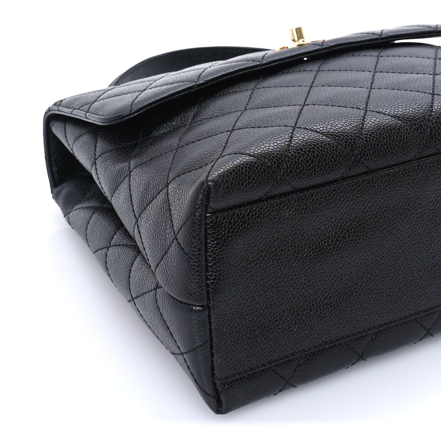 Caviar Quilted Jumbo Kelly Flap  Black