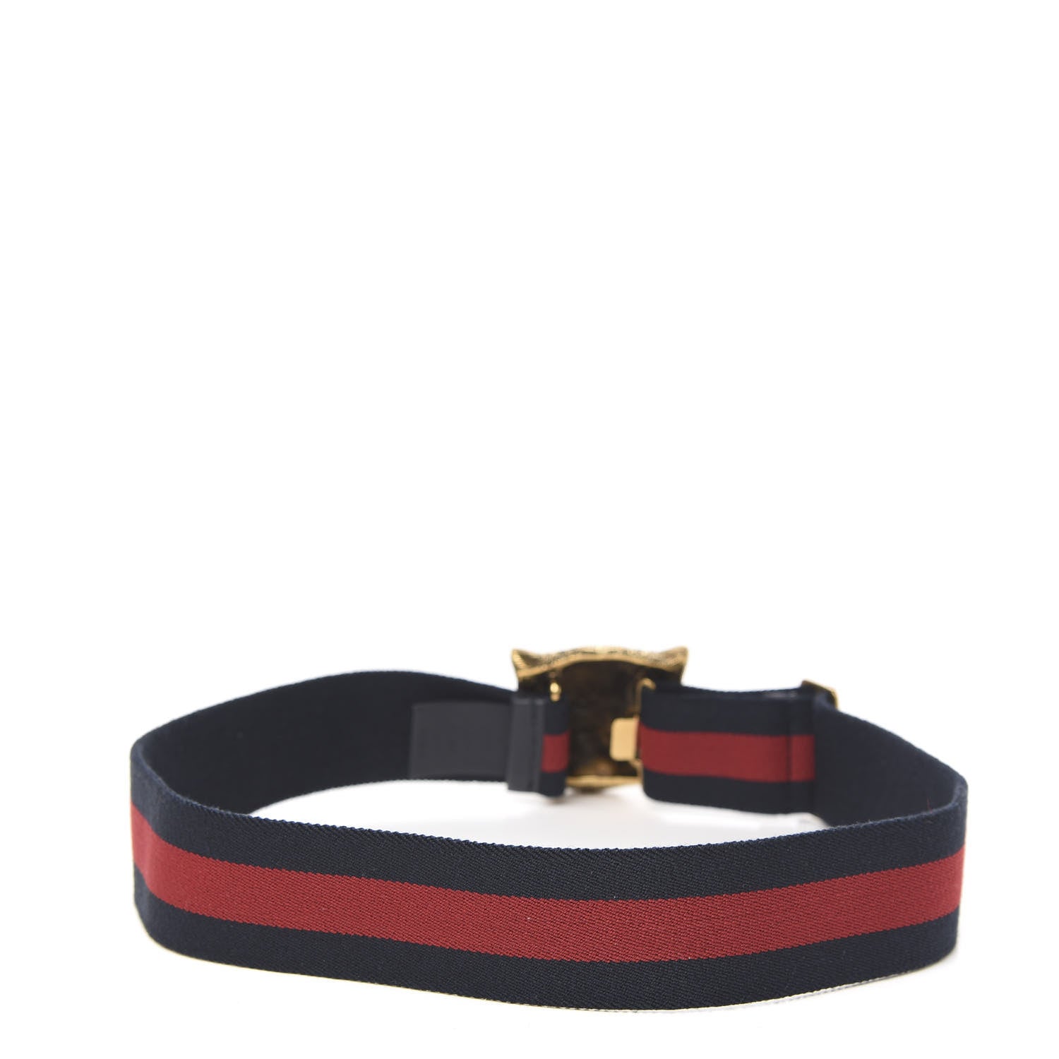 Gucci Web Feline Buckle Belt 65 26 Blue Red 2 of 4