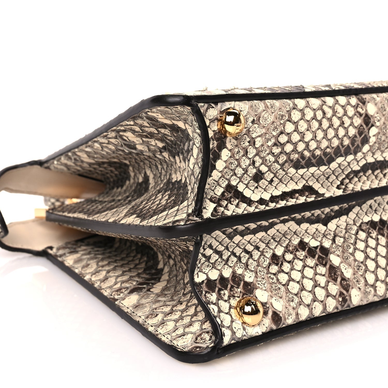 Fendi Snakeskin Shiny Nappa Small Peekaboo I SEE U Beige 7 of 8