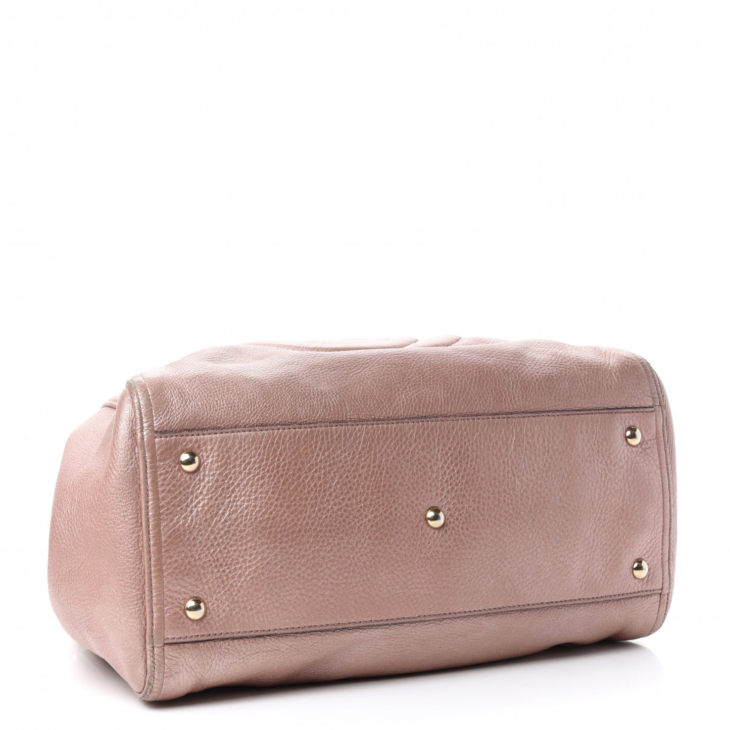 Metallic Pebbled Calfskin Medium Soho Shoulder Bag Pink
