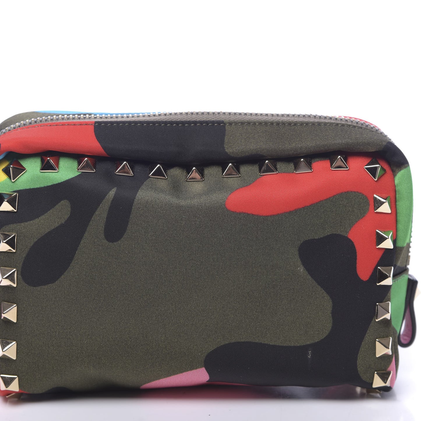 Nylon Camouflage Rockstud Pouch Multicolor