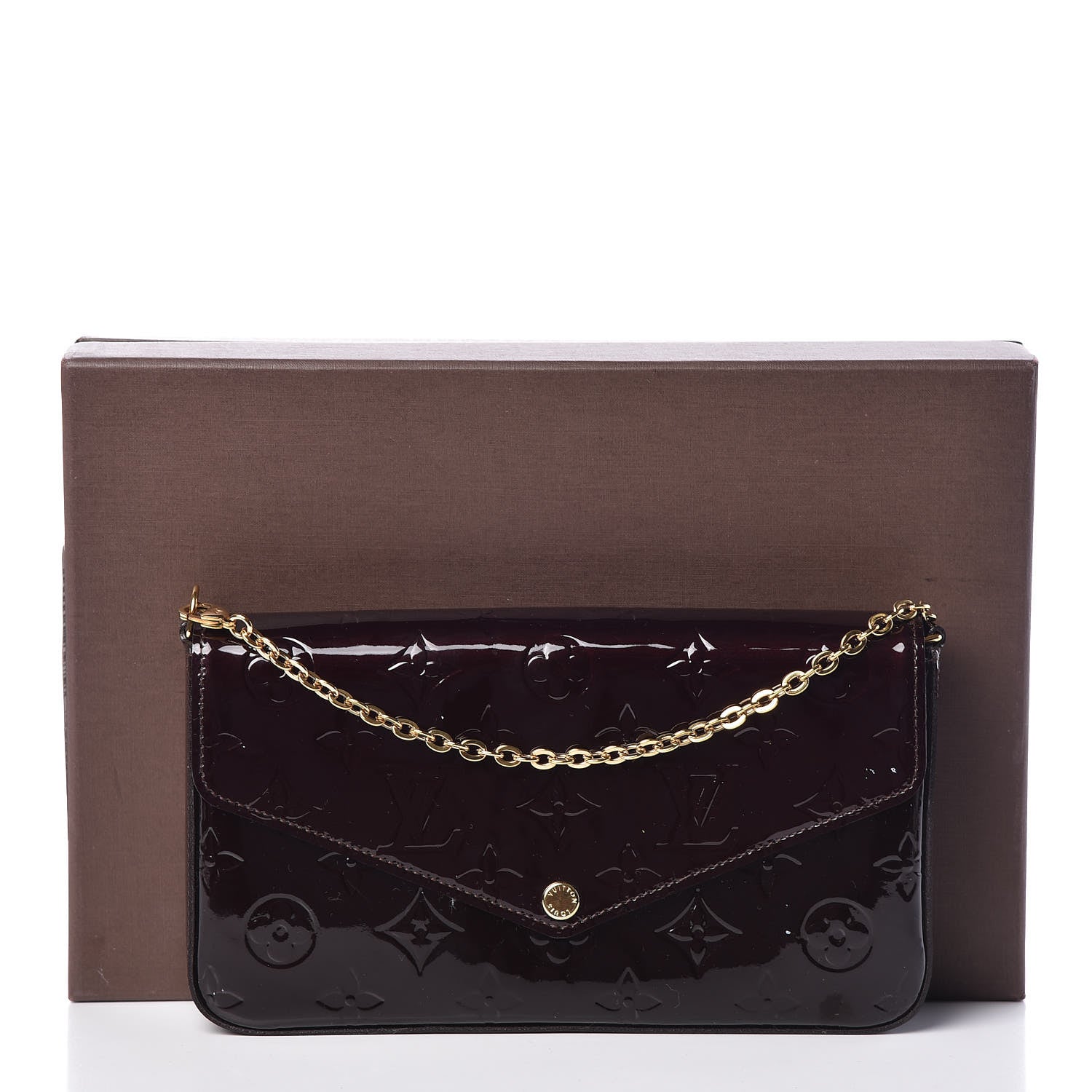 Louis Vuitton Vernis Pochette Felicie Chain Wallet Amarante 12 of 12