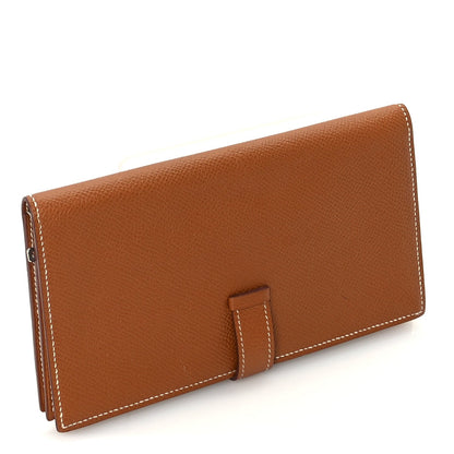 Hermes Epsom Bearn Gusset Wallet  Gold 2 of 8