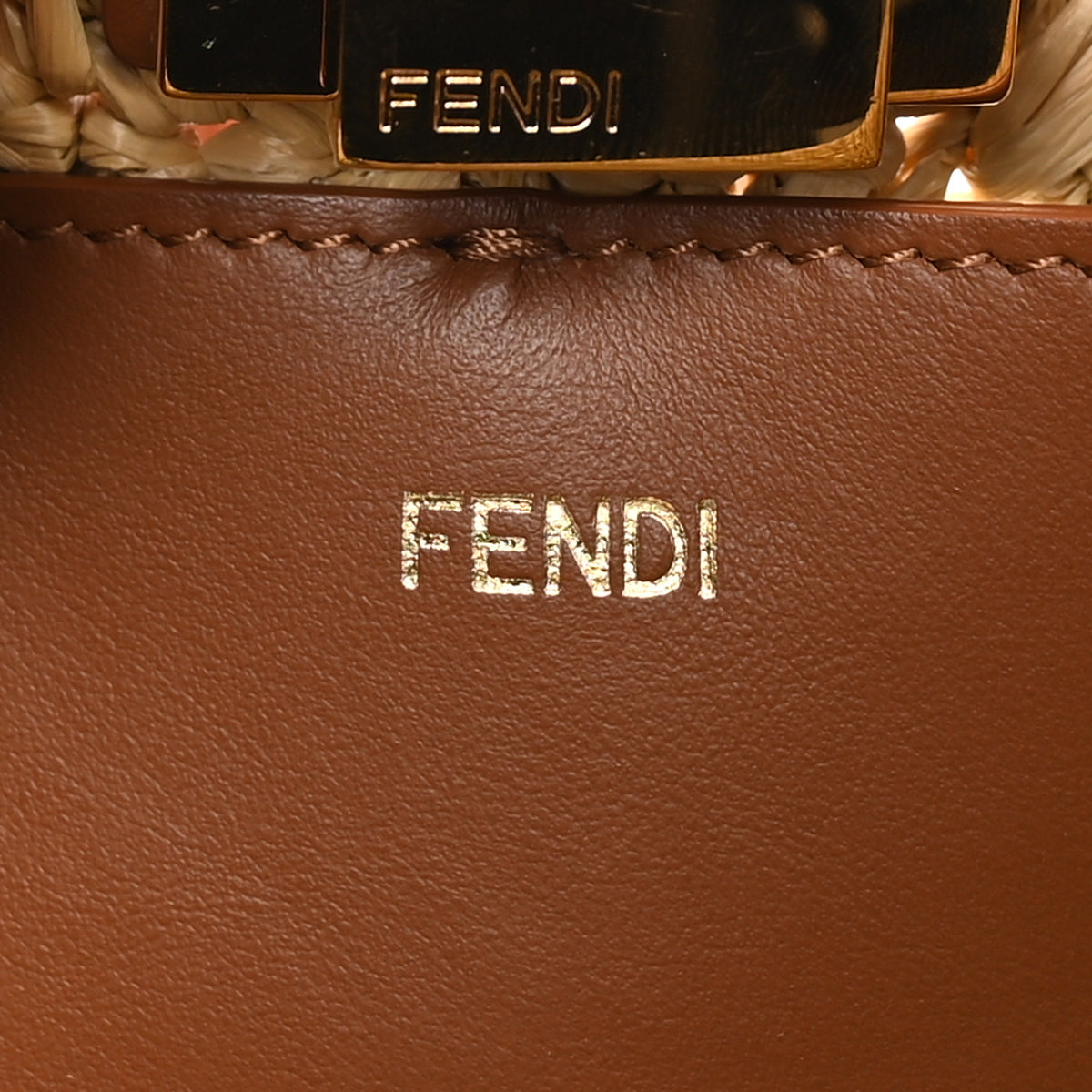 Fendi Raffia Effect Woven Large Fendi Way Tote Beige 5 of 8
