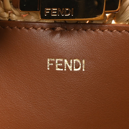 Fendi Raffia Effect Woven Large Fendi Way Tote Beige 5 of 8