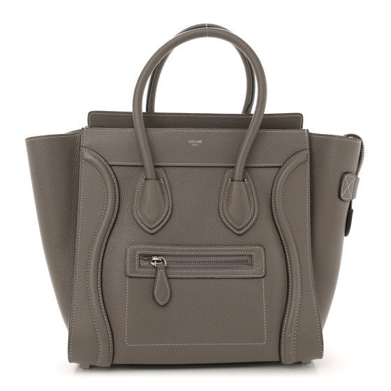 Celine Drummed Calfskin Micro Luggage Souris 1 of 1