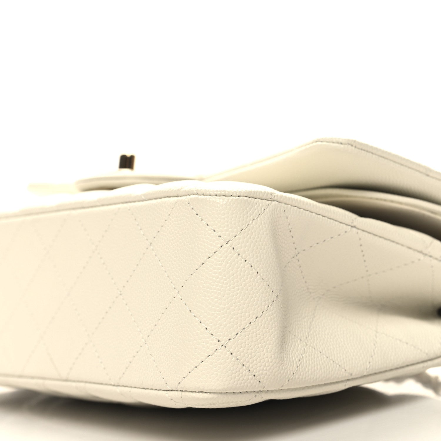 Chanel Caviar Quilted Medium Double Flap White 10 of 11