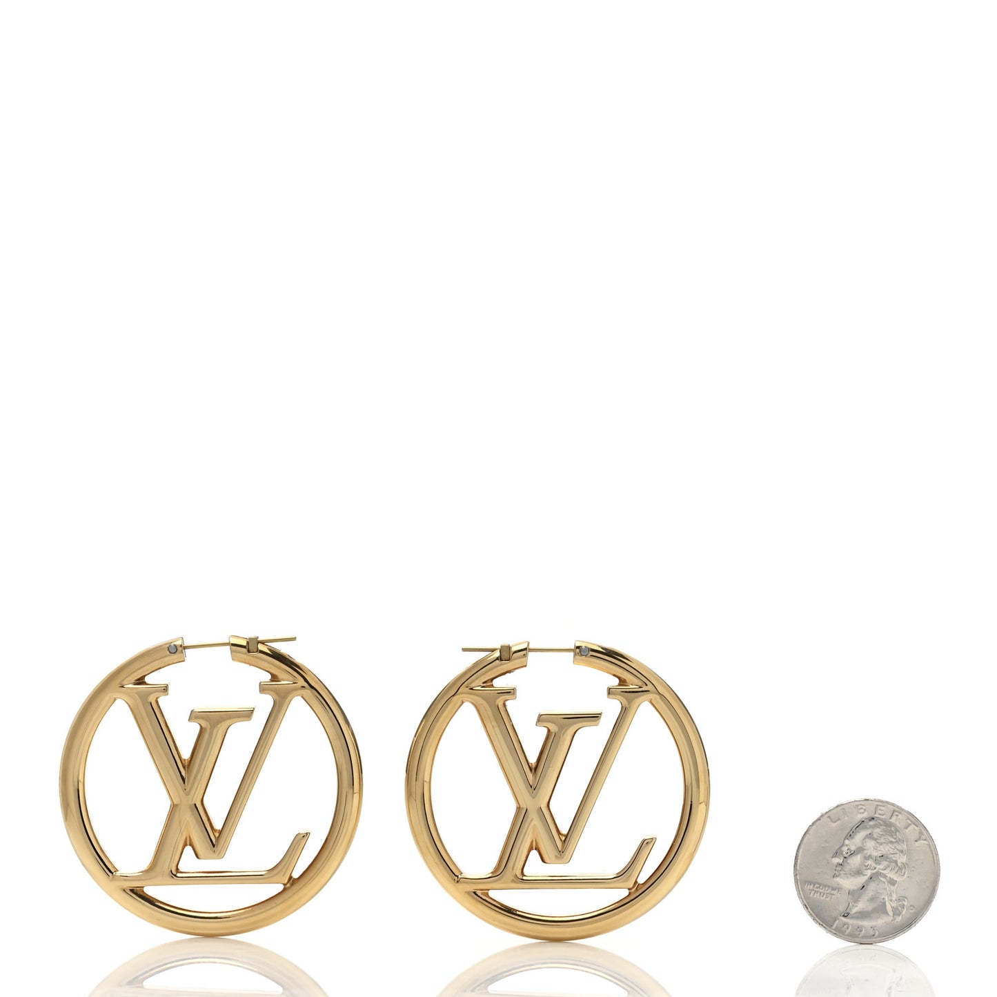 Metal Louise Hoop Earrings Gold
