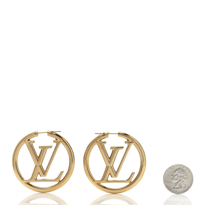 Louis Vuitton Metal Louise Hoop Earrings Gold 2 of 4