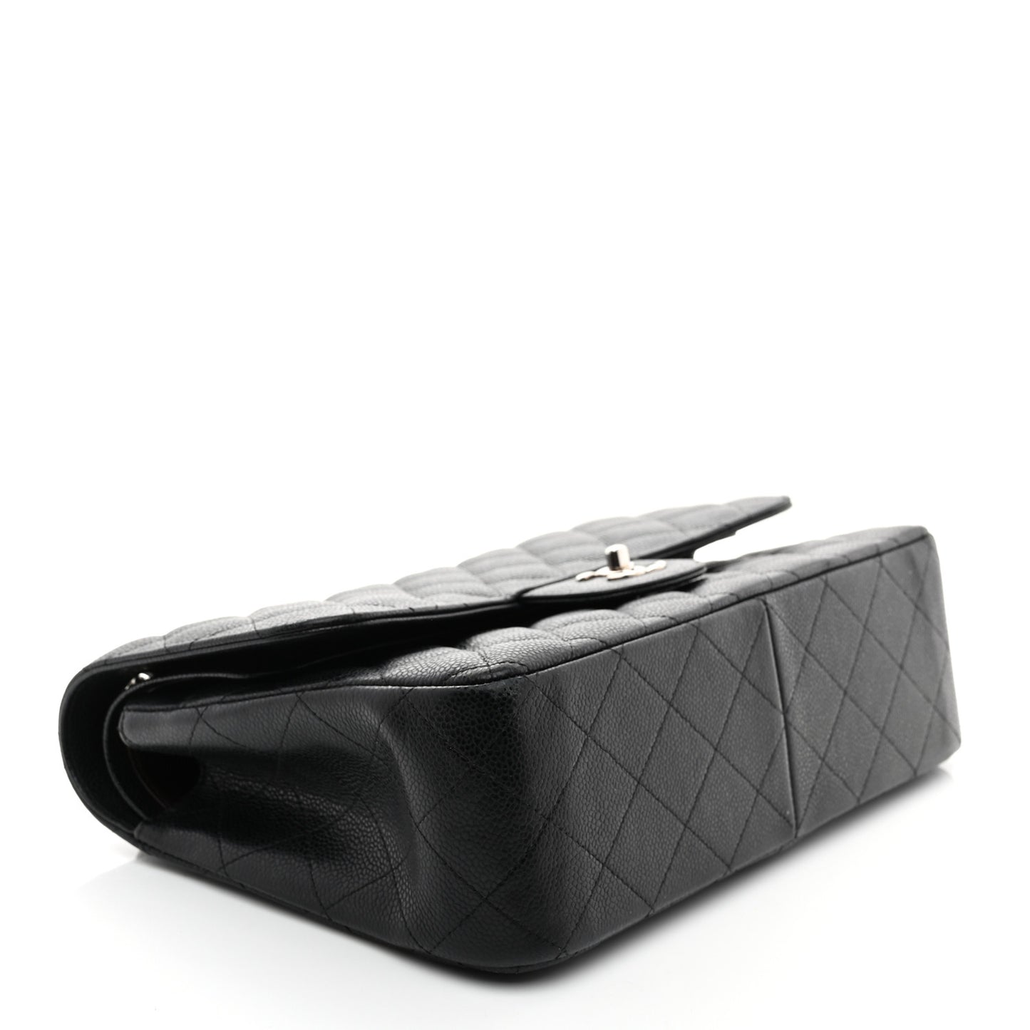 Caviar Quilted Jumbo Double Flap Black